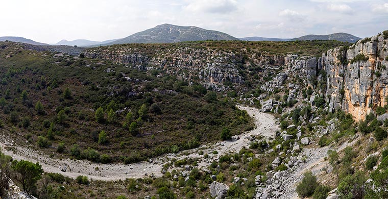 Panoramic view from Cova dels Cavalls.