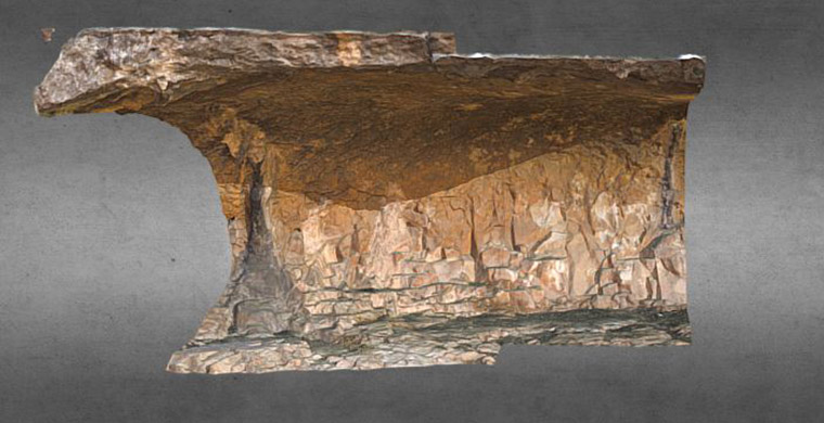 3D model of left hand area of Cova Alta del Lledoner.