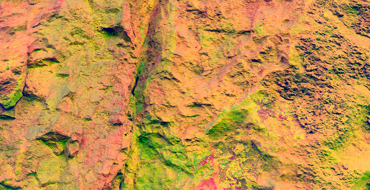 Right hand panel of Cingle dels Tolls del Puntal, false color.